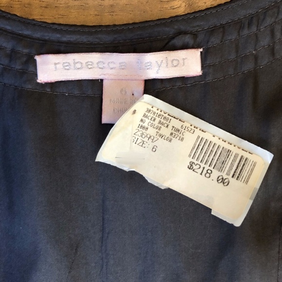 NWT - Rebecca Taylor Gray Silk Tank Top 6 - Picture 9 of 13